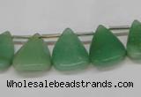 CAJ695 Top drilled 15*20mm leaf green aventurine beads