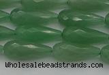 CAJ706 15.5 inches 8*20mm faceted teardrop green aventurine beads