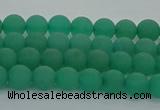 CAJ710 15.5 inches 4mm round matte green aventurine beads