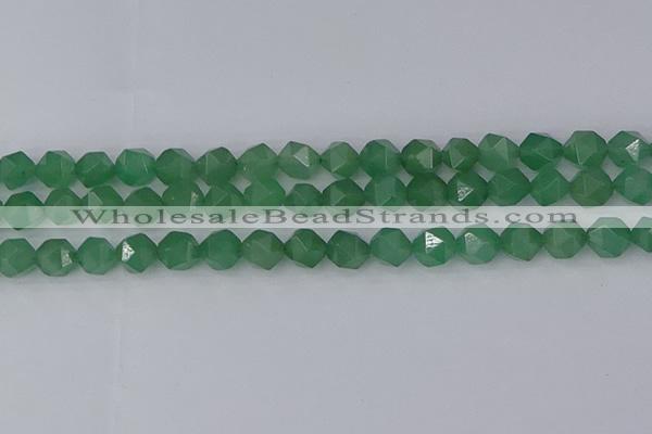 CAJ732 15.5 inches 8mm faceted nuggets green aventurine beads