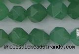 CAJ733 15.5 inches 10mm faceted nuggets green aventurine beads