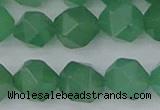 CAJ734 15.5 inches 12mm faceted nuggets green aventurine beads