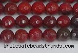 CAJ759 15.5 inches 6mm faceted round apple jasper beads