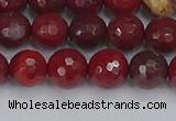 CAJ760 15.5 inches 8mm faceted round apple jasper beads