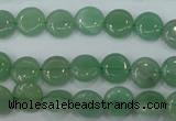 CAJ80 15.5 inches 10mm flat round green aventurine beads wholesale