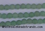 CAJ800 15.5 inches 4mm round matte green aventurine beads wholesale