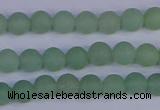 CAJ801 15.5 inches 6mm round matte green aventurine beads wholesale