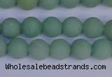 CAJ802 15.5 inches 8mm round matte green aventurine beads wholesale