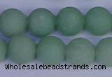 CAJ805 15.5 inches 14mm round matte green aventurine beads wholesale