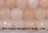 CAJ857 15 inches 6mm faceted round pink aventurine beads