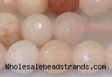 CAJ858 15 inches 8mm faceted round pink aventurine beads