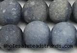 CAJ879 15 inches 12mm round matte blue aventurine beads