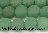 CAJ881 15 inches 6mm round matte green aventurine beads