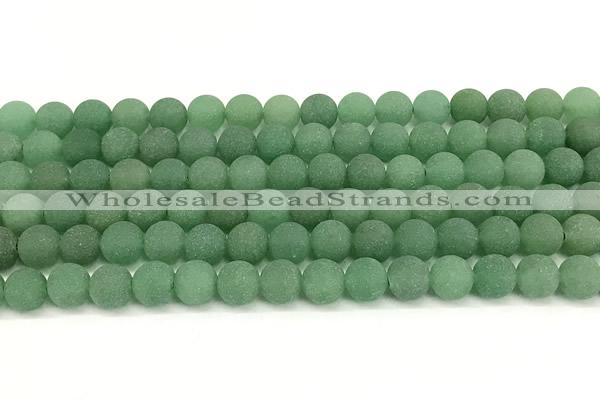 CAJ881 15 inches 6mm round matte green aventurine beads