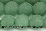 CAJ883 15 inches 10mm round matte green aventurine beads