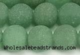 CAJ884 15 inches 12mm round matte green aventurine beads