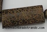 CAL10 14.5 inches 28*60mm carved rectangle agalmatolite beads