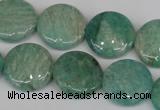 CAM1019 15.5 inches 18mm flat round natural Russian amazonite beads