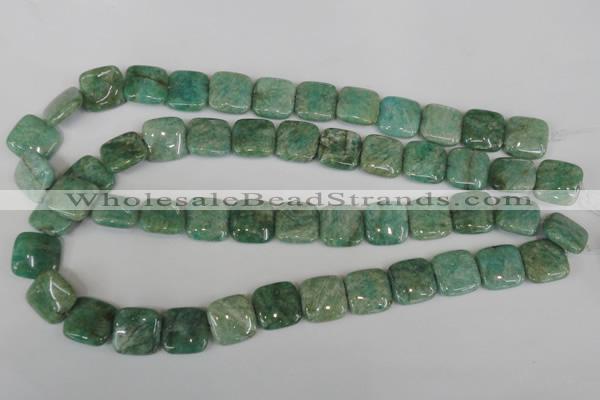 CAM1028 15.5 inches 16*16mm square natural Russian amazonite beads