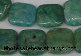 CAM1029 15.5 inches 18*18mm square natural Russian amazonite beads