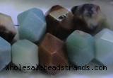 CAM1138 12*16mm - 13*18mm faceted nuggets amazonite gemstone beads