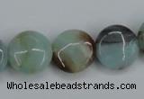 CAM122 15.5 inches 16mm flat round amazonite gemstone beads