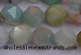 CAM1414 15.5 inches 12mm faceted nuggets amazonite gemstone beads