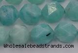 CAM1439 15.5 inches 12mm faceted nuggets amazonite gemstone beads