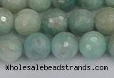 CAM1453 15.5 inches 10mm faceted round amazonite gemstone beads