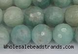 CAM1454 15.5 inches 12mm faceted round amazonite gemstone beads