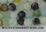 CAM1466 15.5 inches 6mm faceted nuggets black amazonite beads