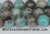 CAM1482 15.5 inches 8mm round Madagascar black amazonite beads