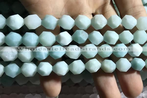 CAM1496 15.5 inches 12mm faceted nuggets amazonite beads wholesale