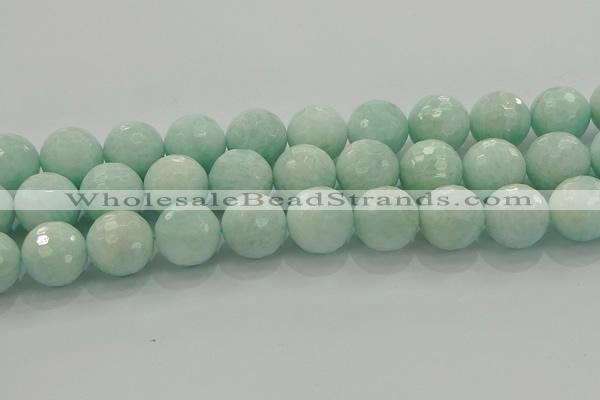 CAM1516 15.5 inches 16mm faceted round peru amazonite beads