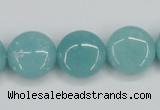 CAM152 15.5 inches 16mm flat round amazonite gemstone beads