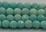 CAM1521 15.5 inches 6mm faceted round natural peru amazonite beads