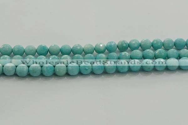 CAM1523 15.5 inches 10mm faceted round natural peru amazonite beads