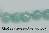 CAM153 9*11mm top-drilled flat teardrop amazonite gemstone beads