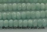 CAM1541 15.5 inches 4*6mm faceted rondelle peru amazonite beads