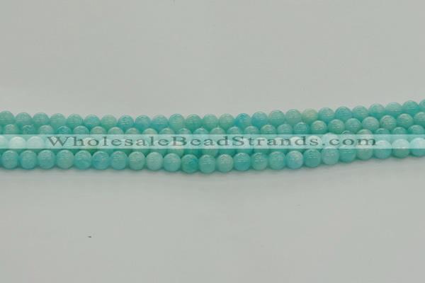 CAM1550 15.5 inches 4mm round natural peru amazonite beads