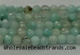 CAM1560 15.5 inches 4mm faceted round Russian amazonite beads