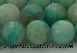 CAM1565 15.5 inches 14mm faceted round Russian amazonite beads