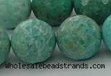 CAM1587 15.5 inches 18mm faceted round Russian amazonite beads