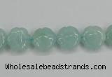 CAM159 15.5 inches 12mm carved flower amazonite gemstone beads