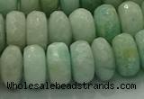 CAM1614 15.5 inches 8*12mm faceted rondelle peru amazonite beads