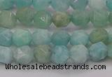 CAM1621 15.5 inches 6mm faceted nuggets amazonite gemstone beads