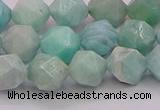 CAM1623 15.5 inches 10mm faceted nuggets amazonite gemstone beads