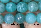 CAM1662 15.5 inches 8mm faceted round Russian amazonite beads