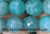 CAM1664 15.5 inches 12mm faceted round Russian amazonite beads