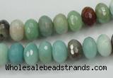 CAM172 15.5 inches 6*10mm faceted rondelle amazonite gemstone beads